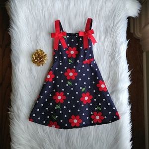 Bonnie Jean Daisies, Dots & Bows Dress EUC